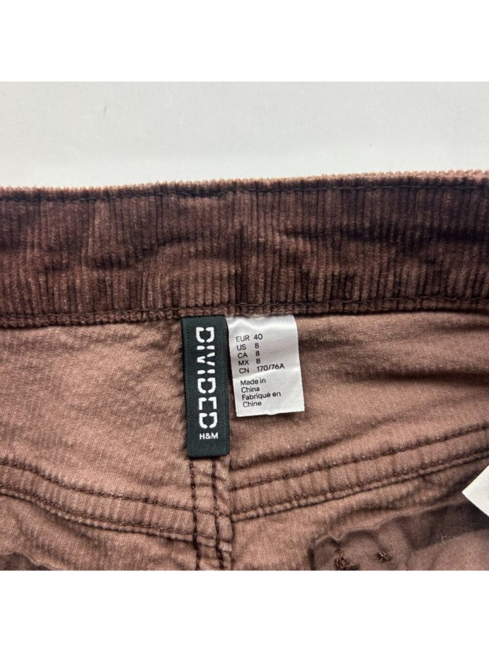 H&M Divided Chocolate Brown Corduroy Wide Leg Pant 8 - Picture 3 of 6